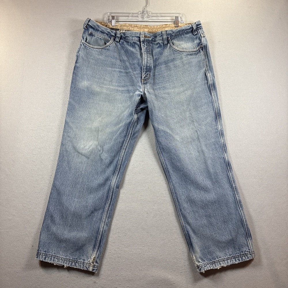 Duluth Trading Co Jeans Mens 44x30 Blue Flannel Lined Straight Leg‎ Denim Pants